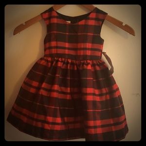 12m Girls Red and Black plaid dress